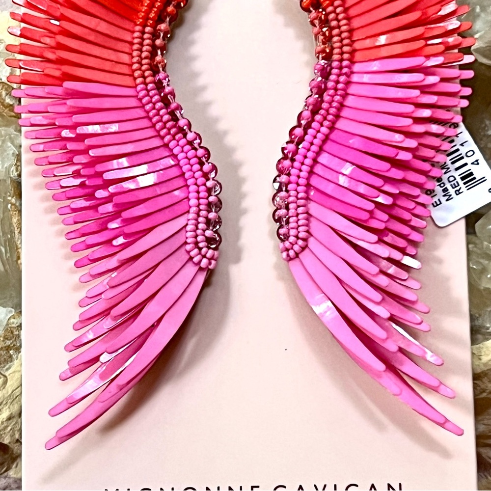 🌺🎉HP🎉🌺 NWT Mignonne Gavigan Madeline Earrings Red Multi - Picture 7 of 14